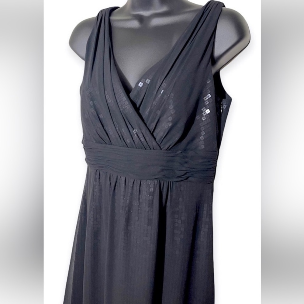 Ann Taylor sequin evening black dress 12 NWT